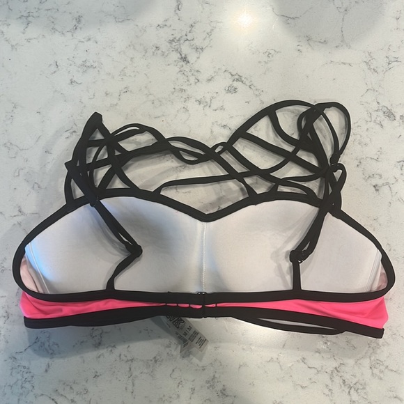 PINK Victoria's Secret | Strappy Color Block Cage Bikini Swim Top Pink/Purple - Picture 3 of 4